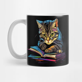 American Shorthair Reads Book Mug